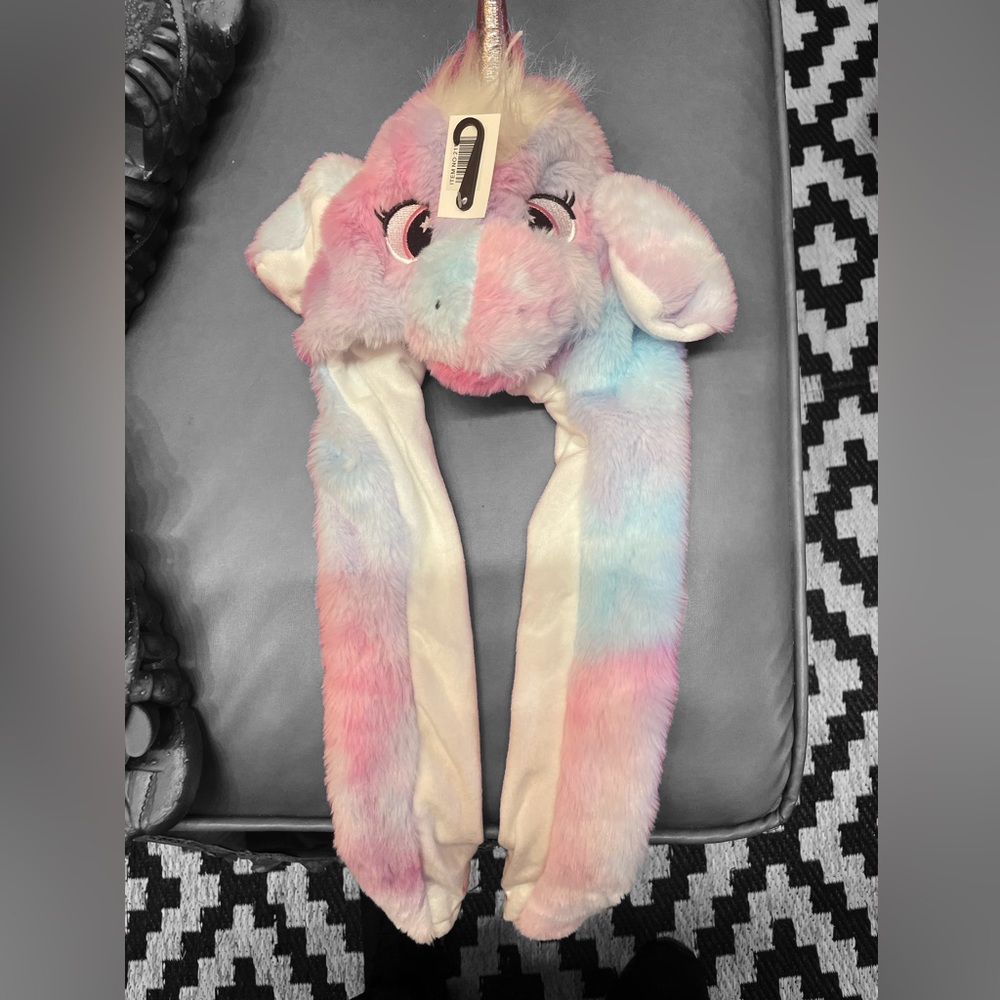 Unicorn Hat Fits adults/kids Squeeze Paw Lift Ears - Picture 5 of 11